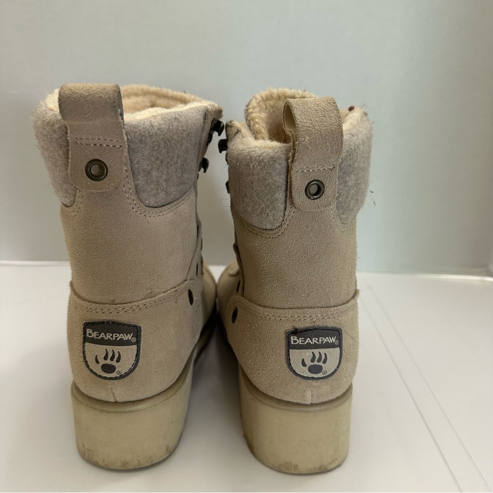 BEARPAW Alicia Suede Lace-Up Boot US 7 Women's Block Heels Boots - Picture 5 of 6